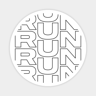 Run - black outline Magnet